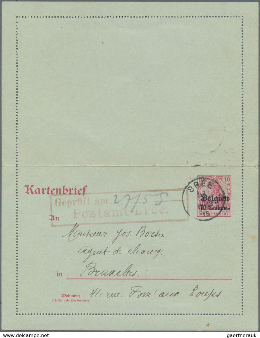 Deutsche Besetzung I. WK: Landespost In Belgien - Ganzsachen: 1914/1918, Sammlung Von Ca. 149 Ganzsa - Occupation 1914-18