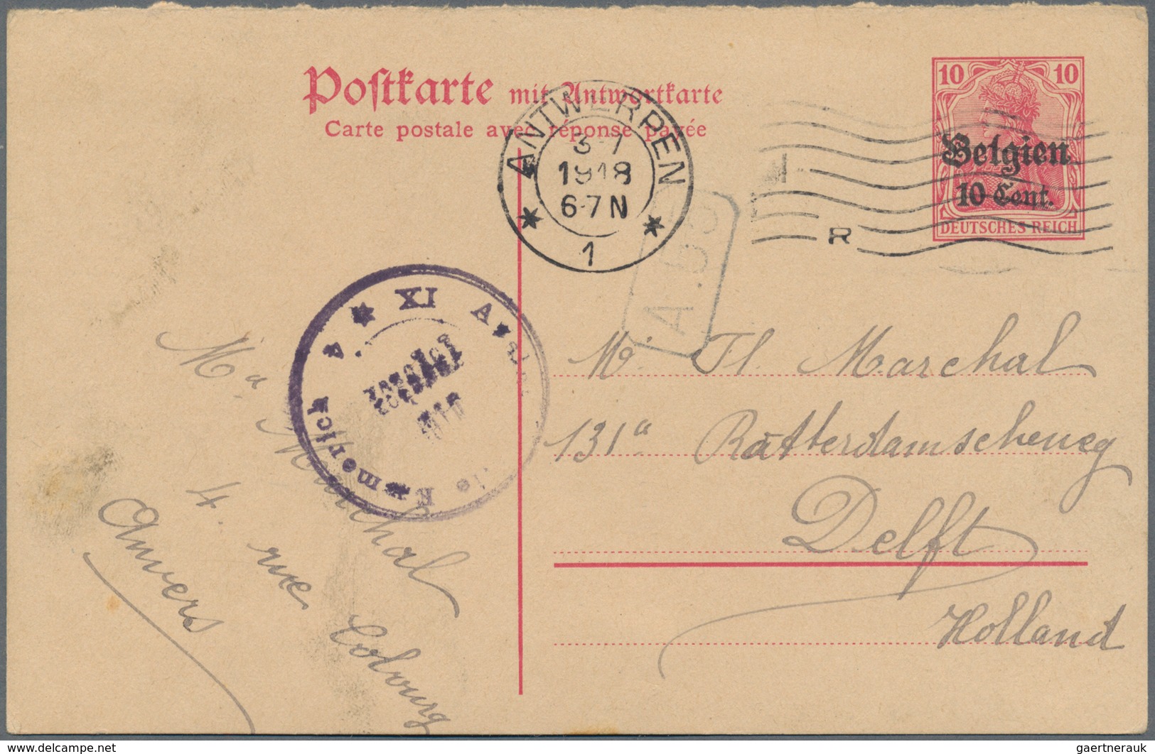 Deutsche Besetzung I. WK: Landespost in Belgien - Ganzsachen: 1914/1918, Sammlung von ca. 149 Ganzsa