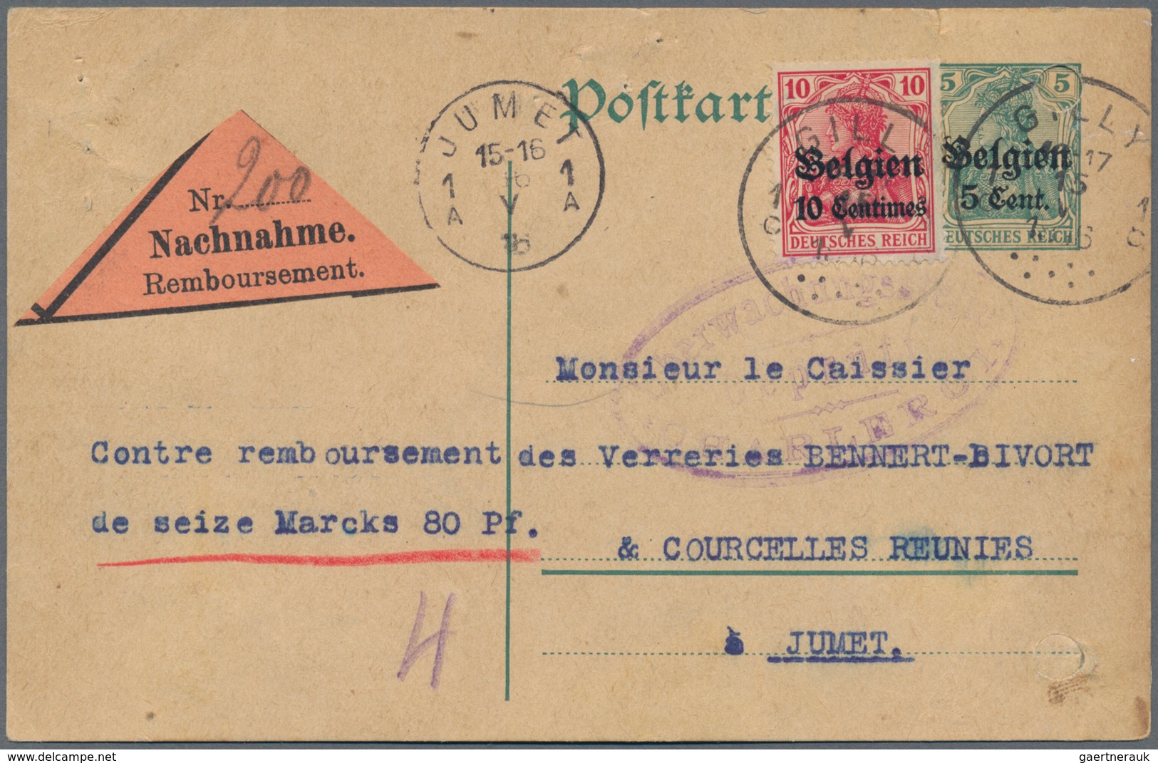 Deutsche Besetzung I. WK: Landespost in Belgien - Ganzsachen: 1914/1918, Sammlung von ca. 149 Ganzsa