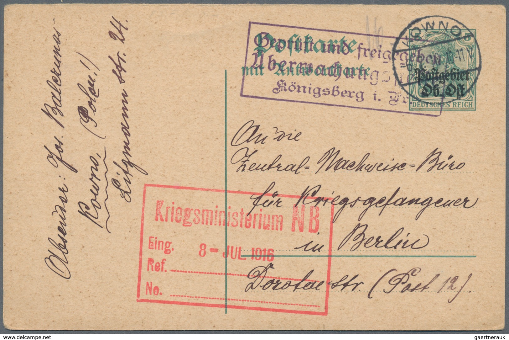 Deutsche Besetzung I. WK: Postgebiet Ober. Ost - Ganzsachen: 1916/1918, Partie Von 35 Ganzsachenkart - Occupation 1914-18