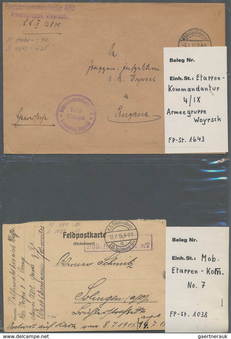 Feldpost 1. Weltkrieg: 1914/1918, Umfassende Sammlung Von Ca. 1.300+ Feldpost-Belegen, Sauber Und Se - Autres & Non Classés