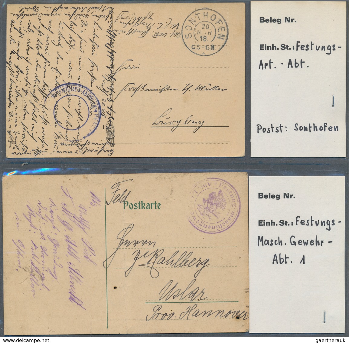 Feldpost 1. Weltkrieg: 1914/1918, Umfassende Sammlung Von Ca. 1.300+ Feldpost-Belegen, Sauber Und Se - Other & Unclassified