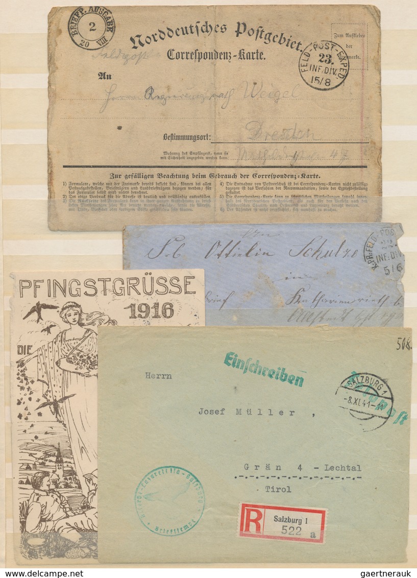 Feldpost 1. Weltkrieg: 1914/1945, Feldpost WKI+II, Reichhaltiger Und Sehr Vielseitiger Sammlungsbest - Sonstige & Ohne Zuordnung