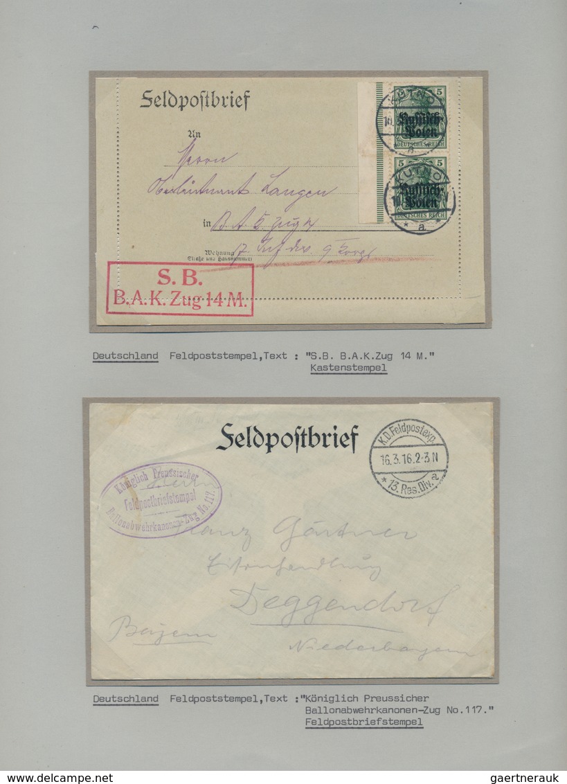 Feldpost 1. Weltkrieg: 1915/1918, MILITÄR-BALLONS, Sehr Vielseitige Sammlung Von 46 Feldpostbriefen - Autres & Non Classés