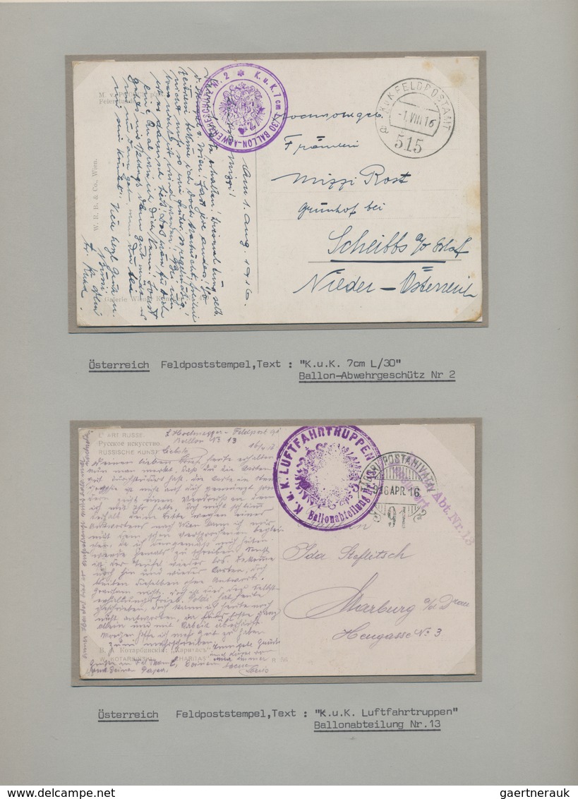 Feldpost 1. Weltkrieg: 1915/1918, MILITÄR-BALLONS, Sehr Vielseitige Sammlung Von 46 Feldpostbriefen - Sonstige & Ohne Zuordnung