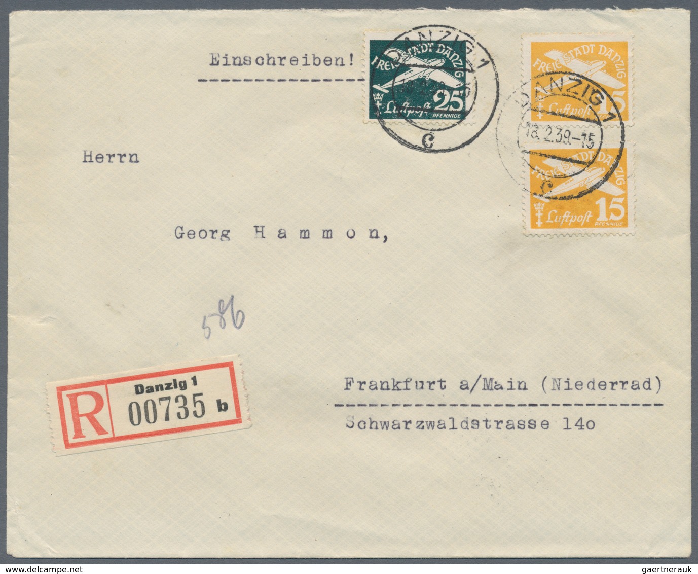 Danzig: 1875/1943, Vielseitige Partie Von Ca. 135 Bedarfs-Briefen/Karten In Guter Vielfalt Ab Einige - Other & Unclassified