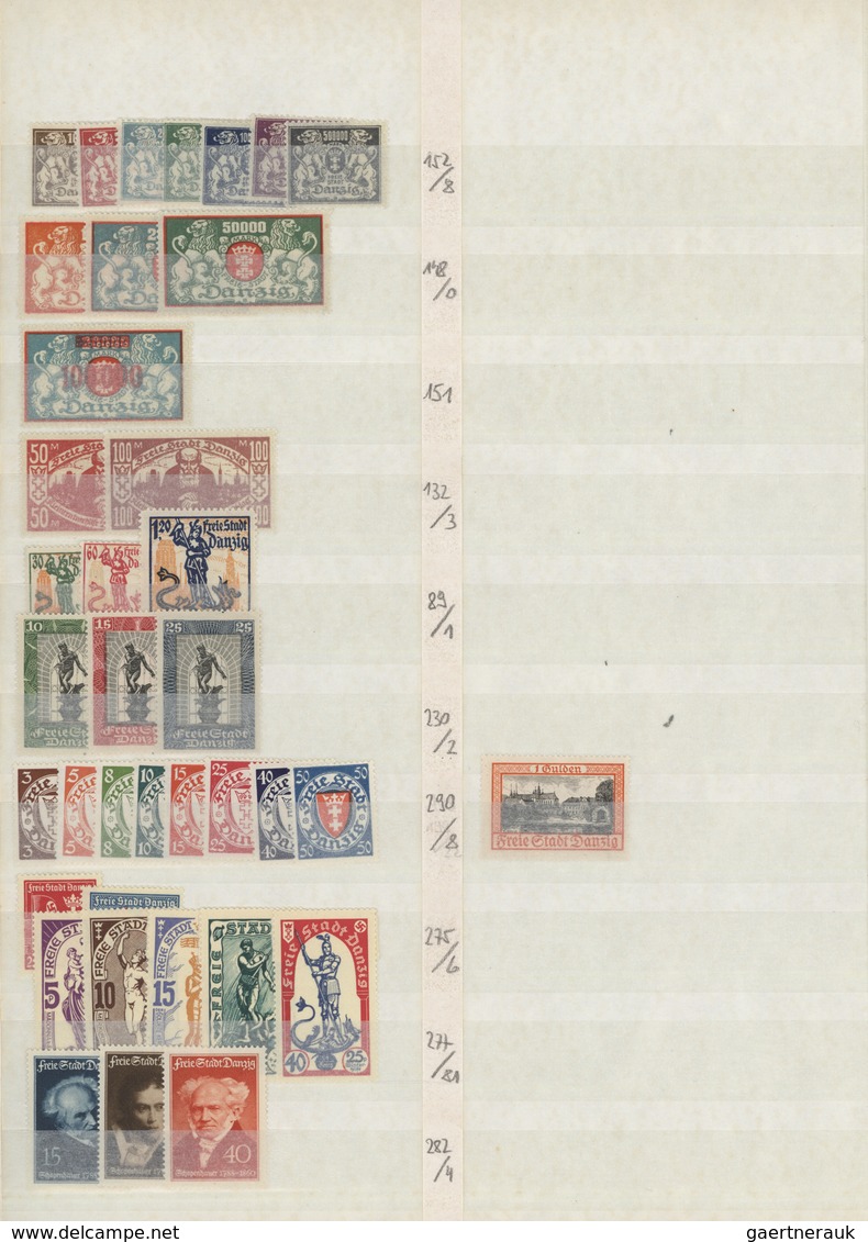 Danzig: 1920/1939, Sauber Sortierter Sammlungsposten Auf Steckseiten, Dabei U.a. MiNr. 220/30, 231/3 - Other & Unclassified