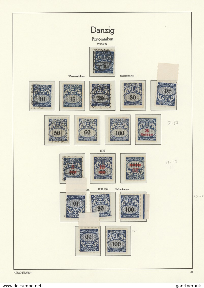 Danzig: 1920/1939, Saubere Sammlung Auf Leuchtturm-Falzlos-Vordruckblättern, Durchweg Gut Besetzt In - Andere & Zonder Classificatie