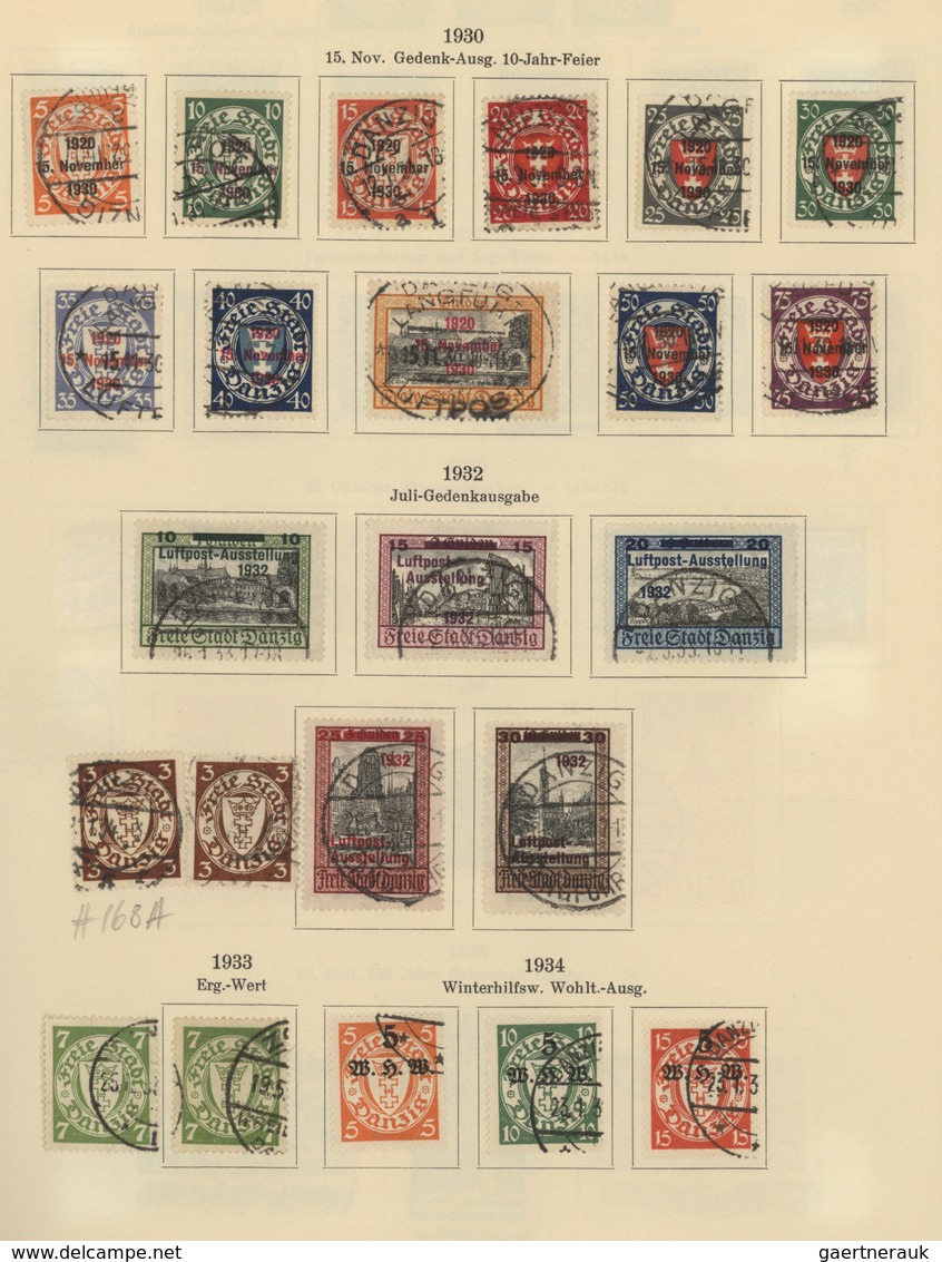 Danzig: 1920-1939, Umfangreiche, Gestempelte Sammlung Auf Alten Vordruckseiten, Teils 2-4 Exemplare - Other & Unclassified