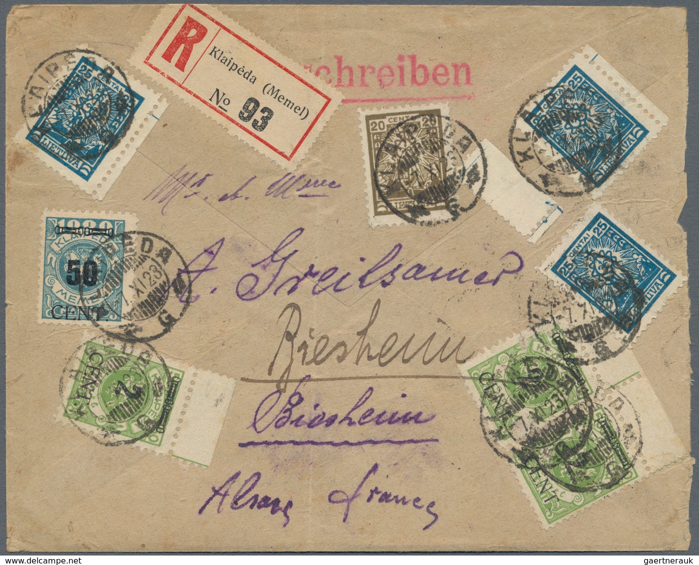 Memel: 1920/1925, Umfassende Sammlung Von Ca. 1.020 Briefen Und Karten, Durchgehend Gut Besetzt Bis - Klaipeda 1923