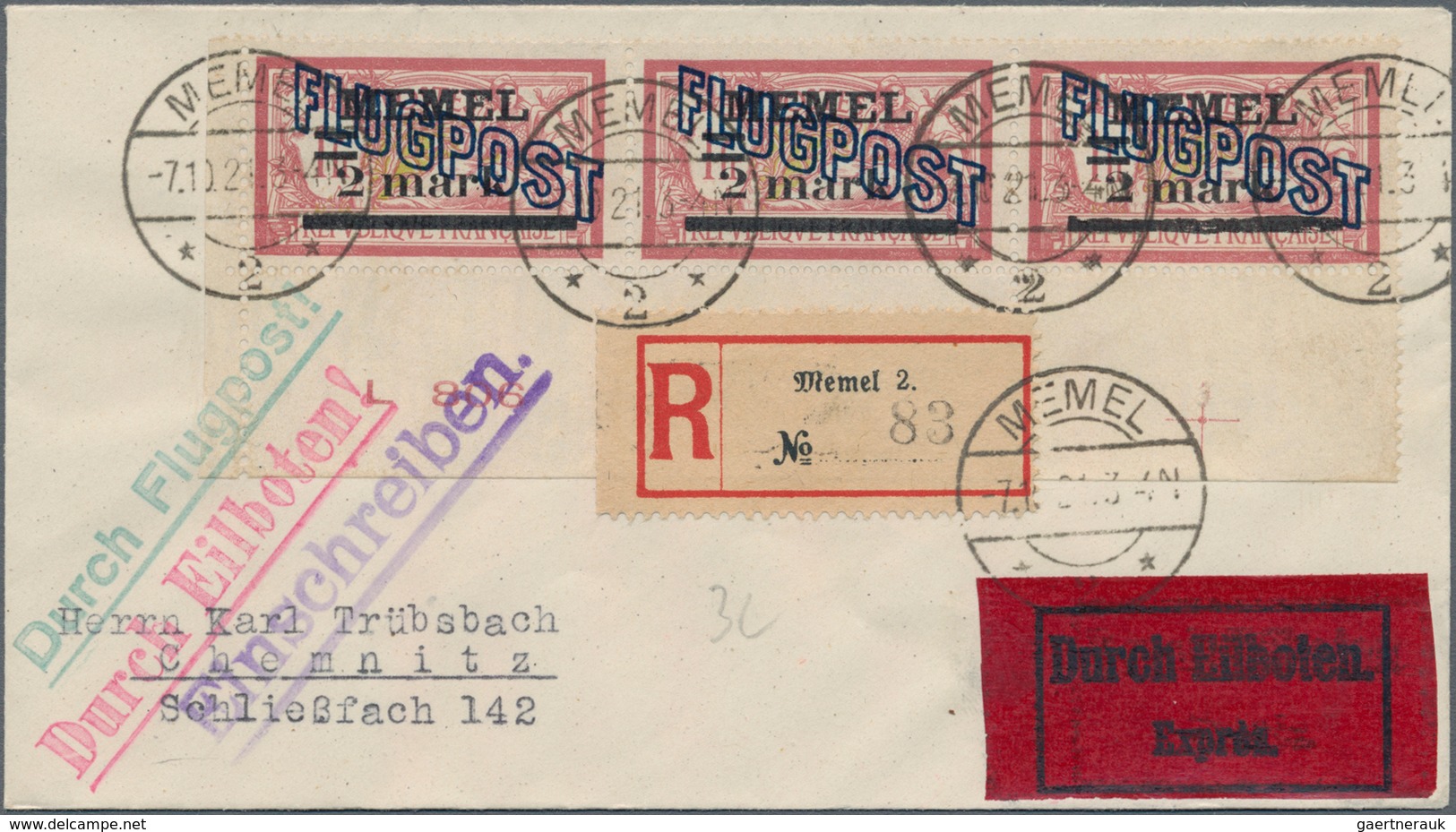 Memel: 1920/1925, umfassende Sammlung von ca. 1.020 Briefen und Karten, durchgehend gut besetzt bis