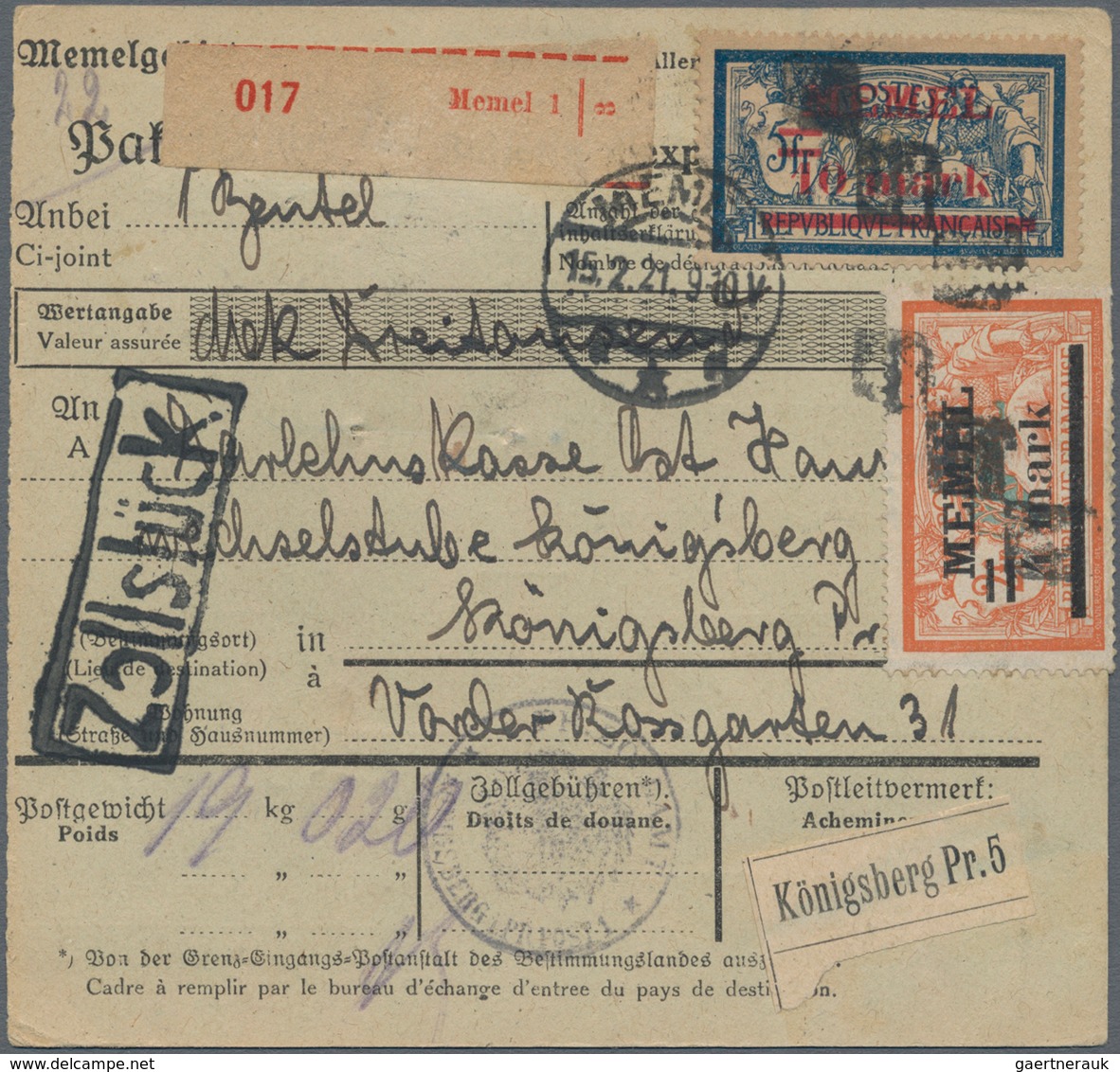 Memel: 1920/1925, umfassende Sammlung von ca. 1.020 Briefen und Karten, durchgehend gut besetzt bis