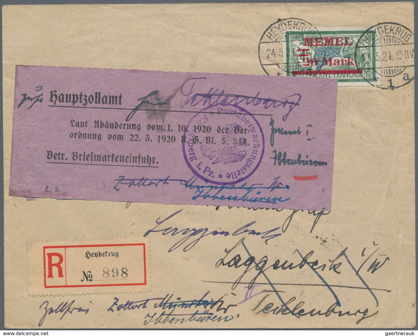 Memel: 1920/1925, umfassende Sammlung von ca. 1.020 Briefen und Karten, durchgehend gut besetzt bis