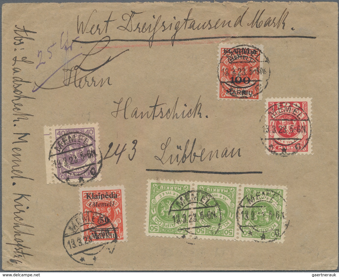 Memel: 1920/1925, umfassende Sammlung von ca. 1.020 Briefen und Karten, durchgehend gut besetzt bis