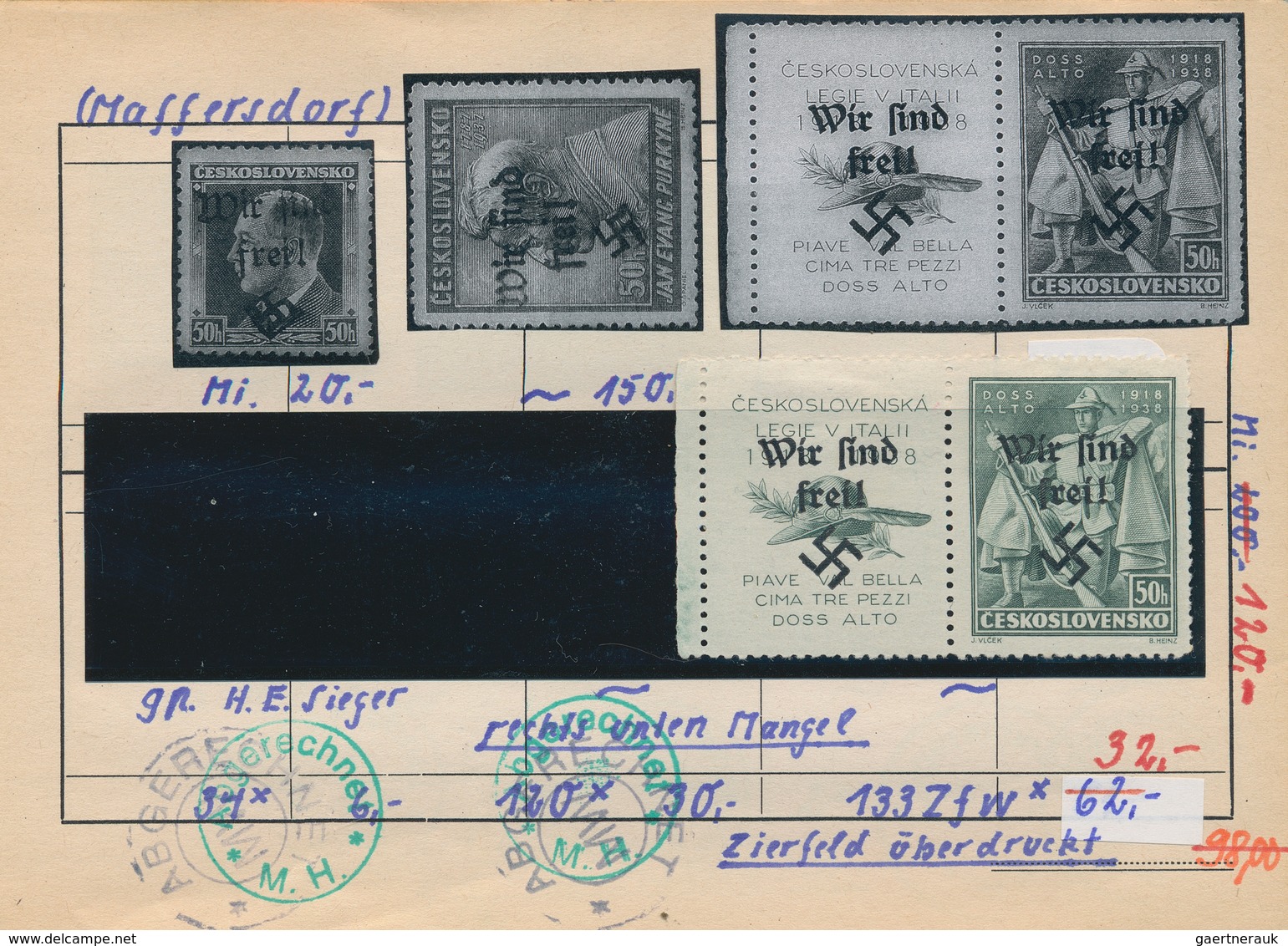 Sudetenland: 1938/1941, Saubere Partie Incl. Etwas Böhmen Und Mähren, Dabei Asch MiNr. 1, 2, 5, Reic - Sudetenland