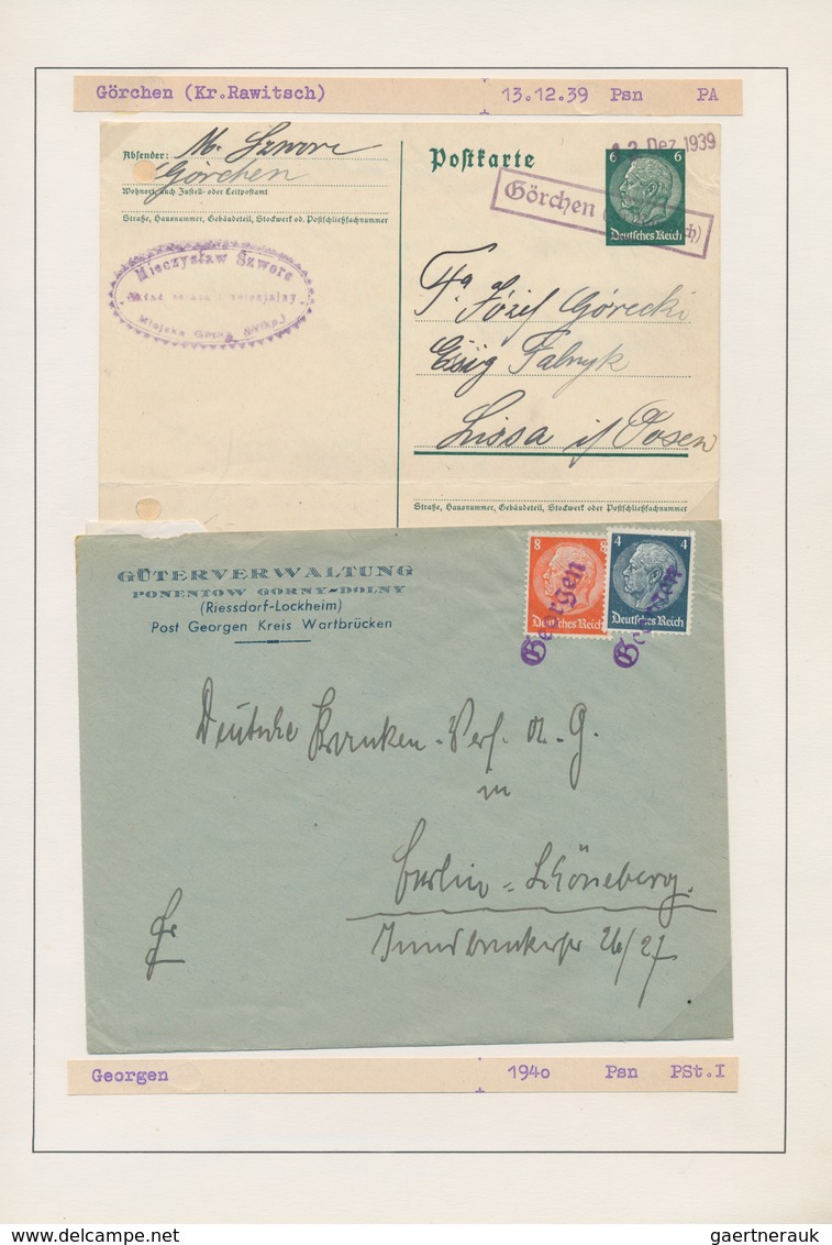 Deutsche Besetzung II. WK: 1939 - 1942, POSEN Und WARTHELAND, Gehaltvolle Spezialsammlung Mit 75 Bed - Besetzungen 1938-45