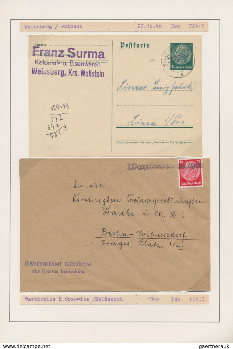 Deutsche Besetzung II. WK: 1939 - 1942, POSEN und WARTHELAND, gehaltvolle Spezialsammlung mit 75 Bed