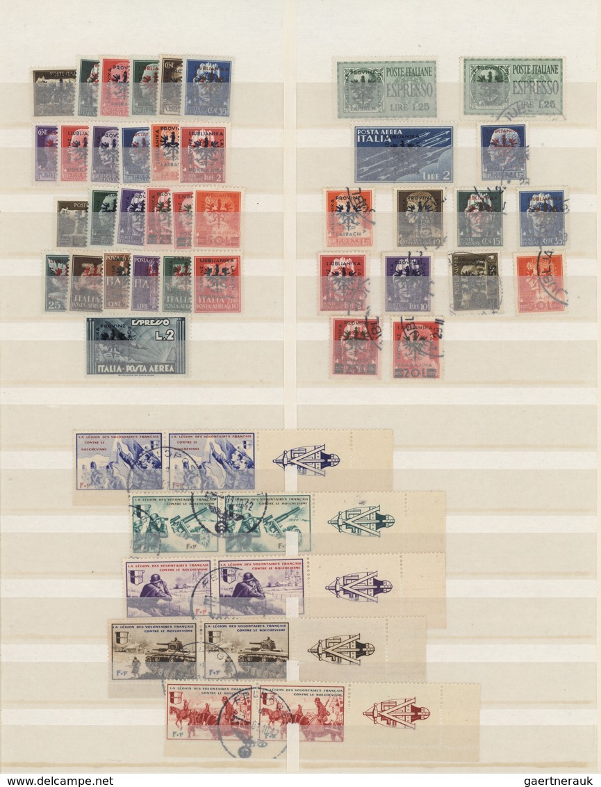 Deutsche Besetzung II. WK: 1941/1944, Sammlungspartie Auf Steckseiten, Dabei Laibach, Montenegro 1/9 - Besetzungen 1938-45