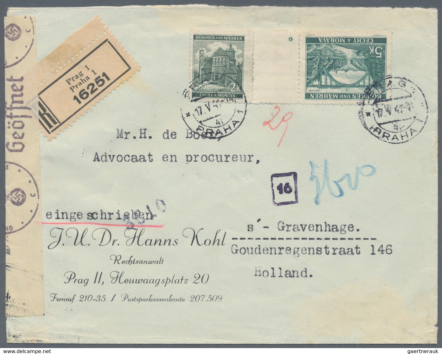 Dt. Besetzung II WK - Böhmen und Mähren: 1939/1945, vielseitige Partie von ca. 215 Bedarfs-Briefen/K