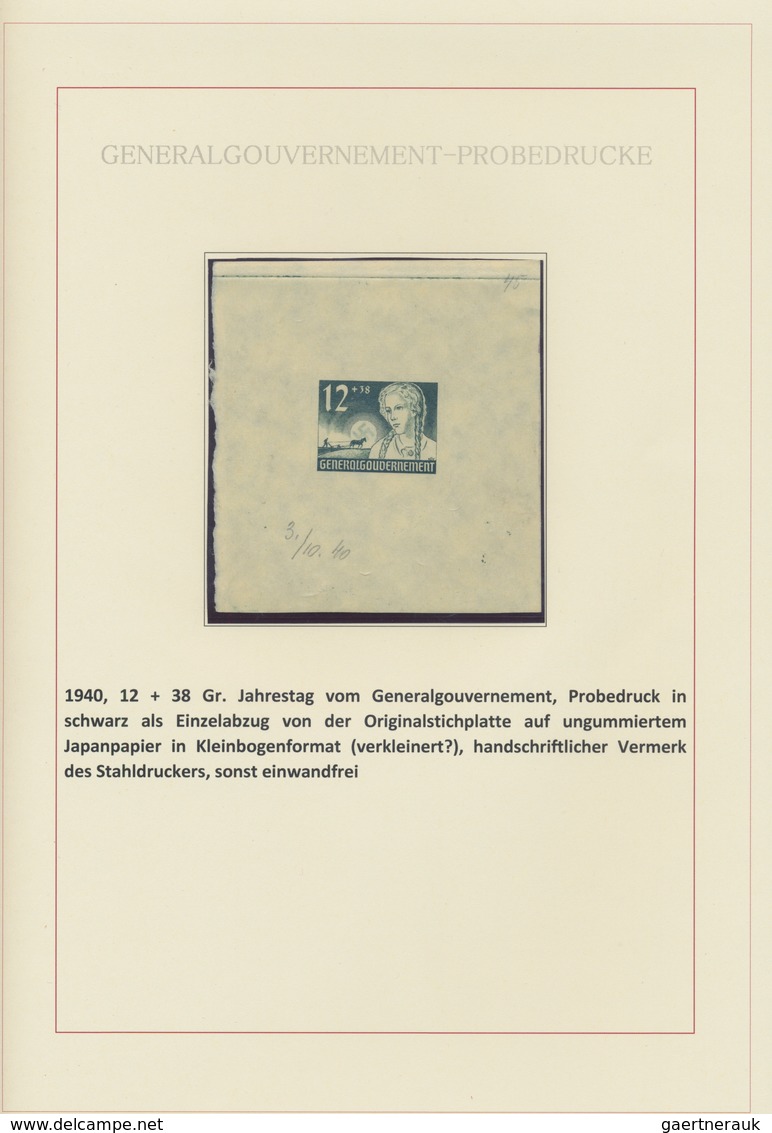 Dt. Besetzung II WK - Generalgouvernement: 1940/1944: Die Probedrucke des Generalgouvernements. Auss