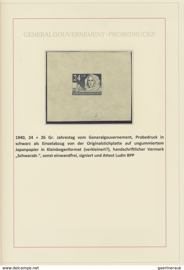 Dt. Besetzung II WK - Generalgouvernement: 1940/1944: Die Probedrucke des Generalgouvernements. Auss