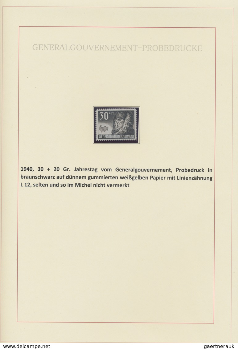 Dt. Besetzung II WK - Generalgouvernement: 1940/1944: Die Probedrucke des Generalgouvernements. Auss