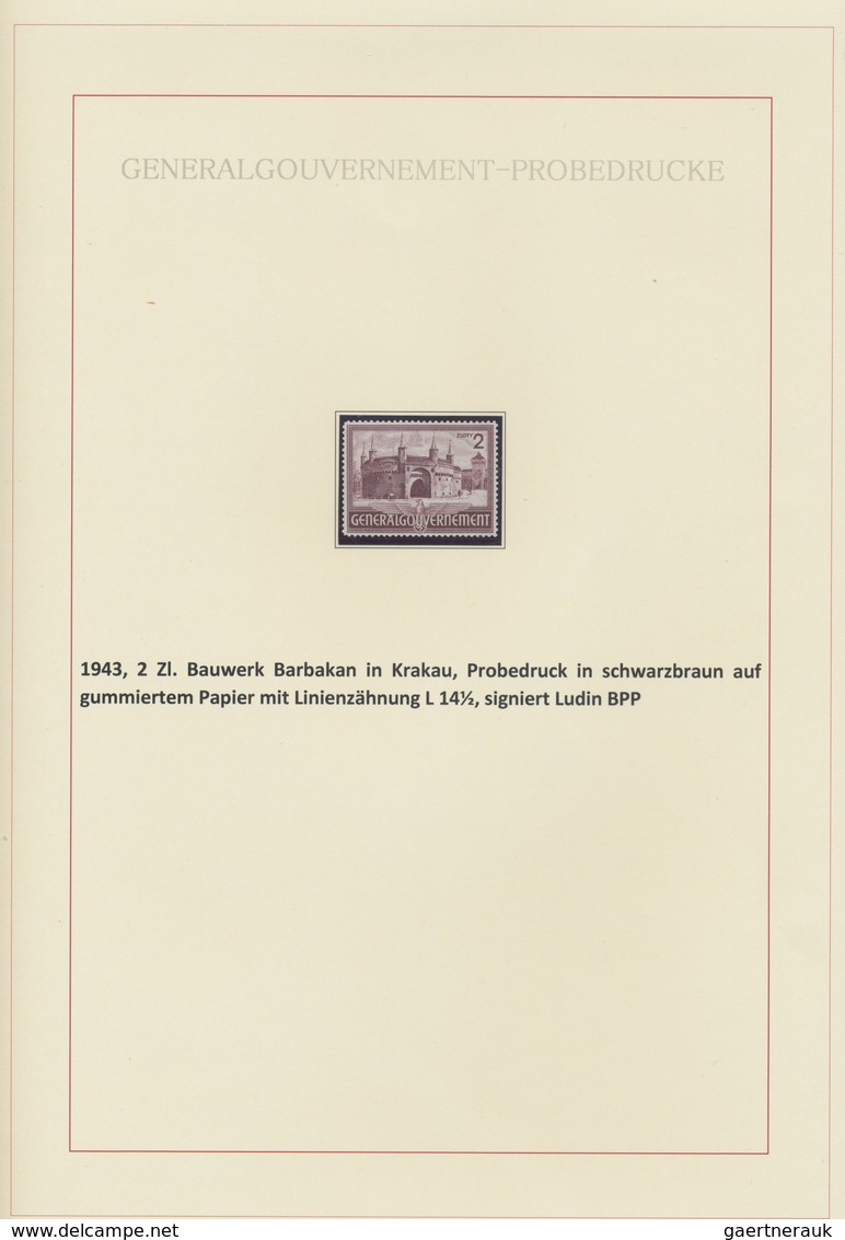 Dt. Besetzung II WK - Generalgouvernement: 1940/1944: Die Probedrucke des Generalgouvernements. Auss