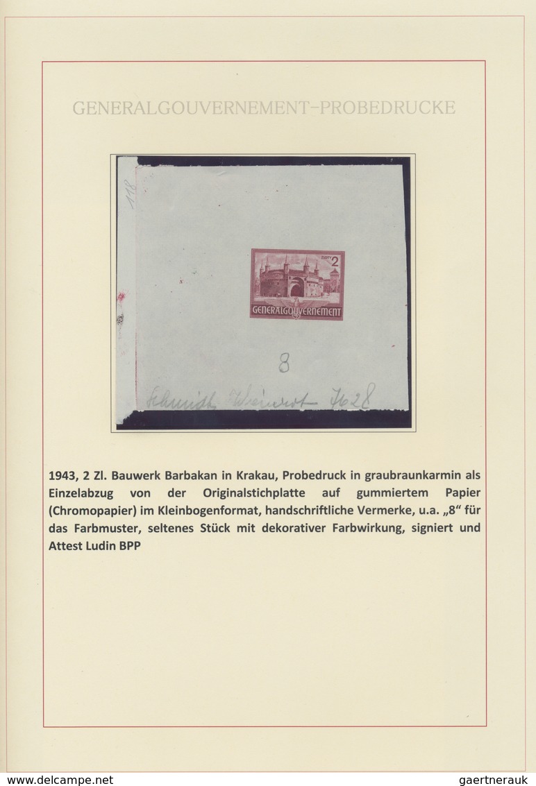 Dt. Besetzung II WK - Generalgouvernement: 1940/1944: Die Probedrucke des Generalgouvernements. Auss