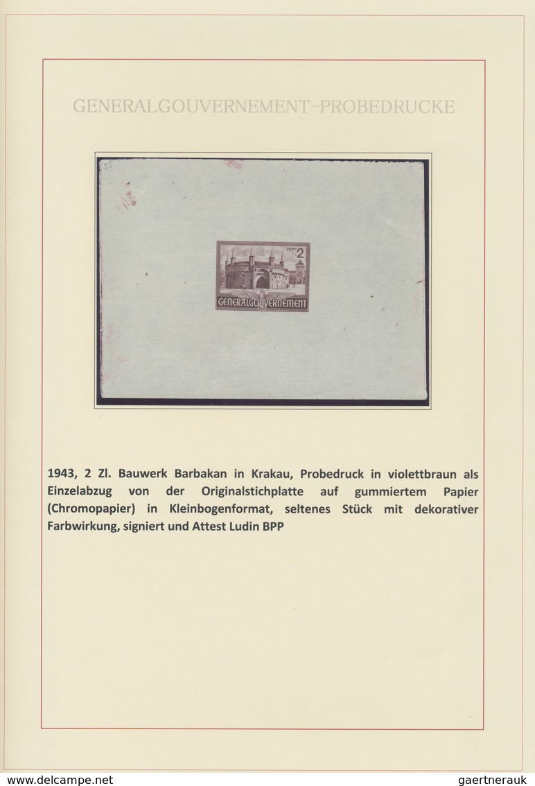 Dt. Besetzung II WK - Generalgouvernement: 1940/1944: Die Probedrucke des Generalgouvernements. Auss
