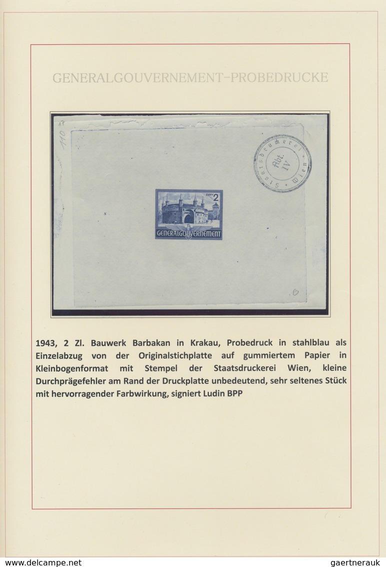 Dt. Besetzung II WK - Generalgouvernement: 1940/1944: Die Probedrucke des Generalgouvernements. Auss