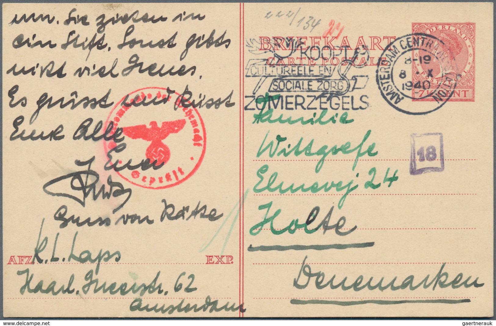 Zensurpost: 1939/1944, OKW-Zensur: Sammlung Von 47 Belegen Mit Auführlicher, Allerdings Dänischer, B - Other & Unclassified