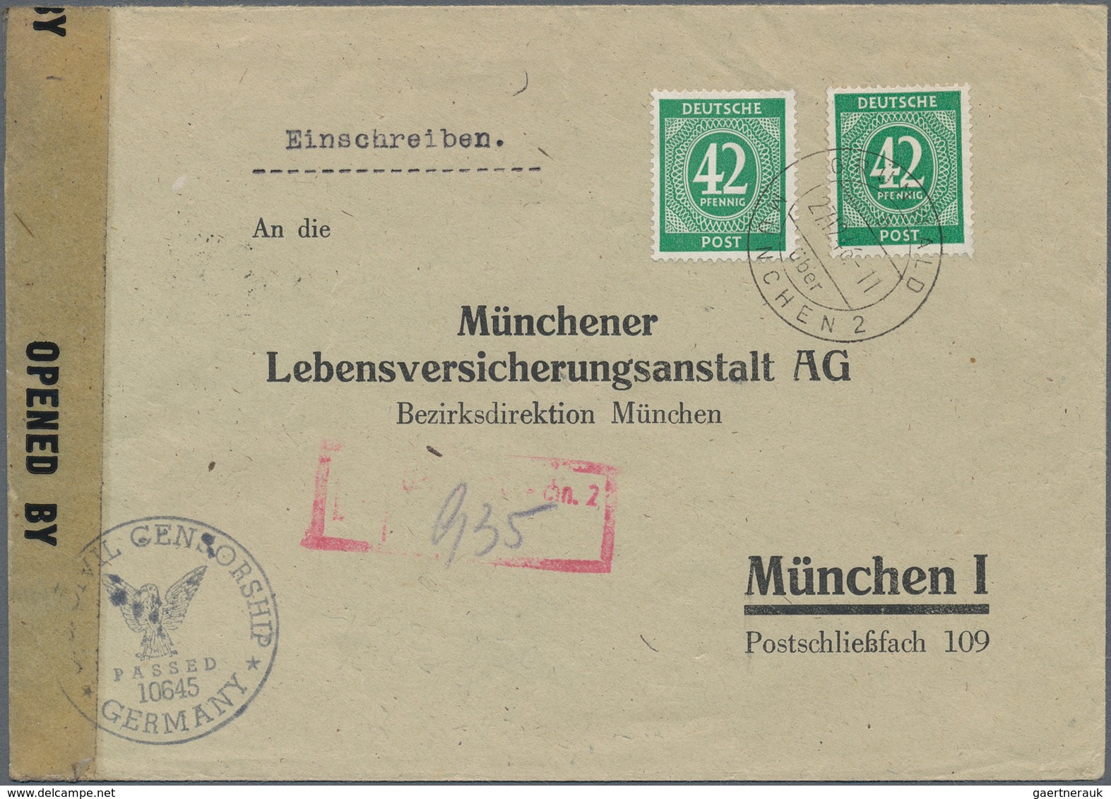 Zensurpost: 1939/48, Album Mit Ca. 50 Zensurbelegen, Dabei Etliche Auslandsbelege Mit Zensurstreifen - Other & Unclassified