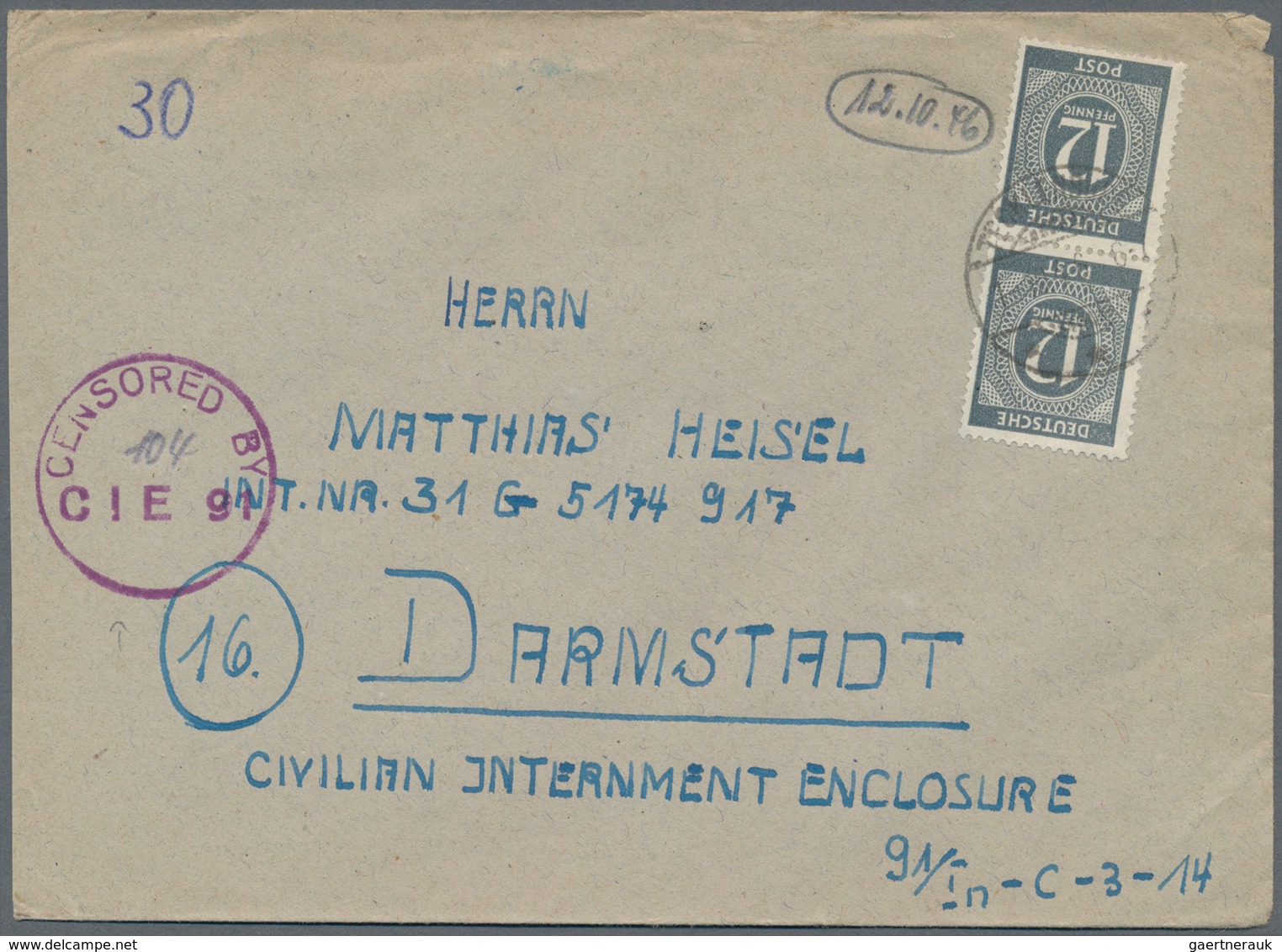 Kriegsgefangenen-Lagerpost: 1946/1951, INTERNIERTENLAGER Der Nachkriegszeit: Sammlung Mit 37 Belegen - Autres & Non Classés