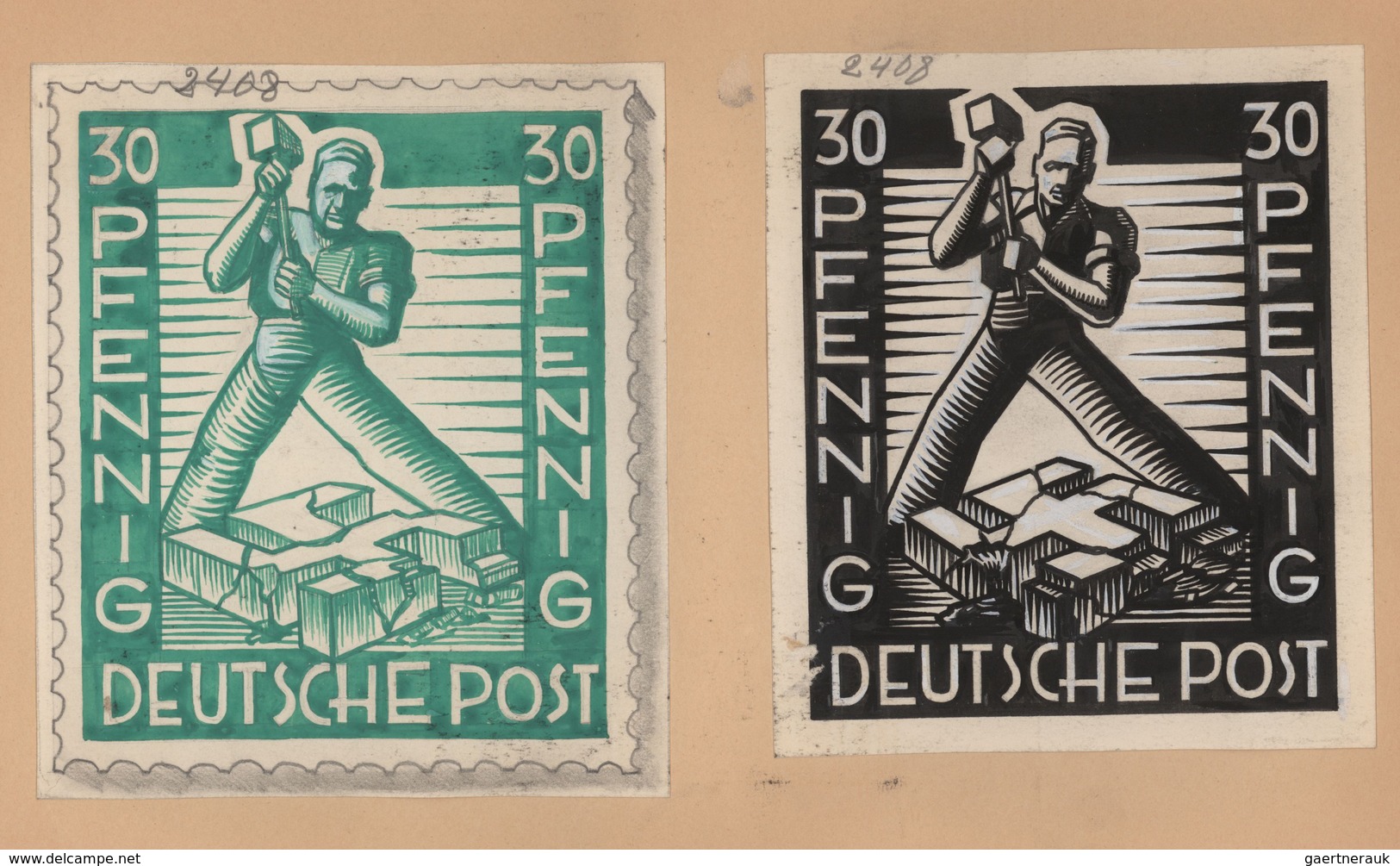 Deutschland Nach 1945: 1945/46, ENTWÜRFE, Sammlung Von Gesamt 191 Mehr Oder Minder Kunstvollen Entwü - Colecciones