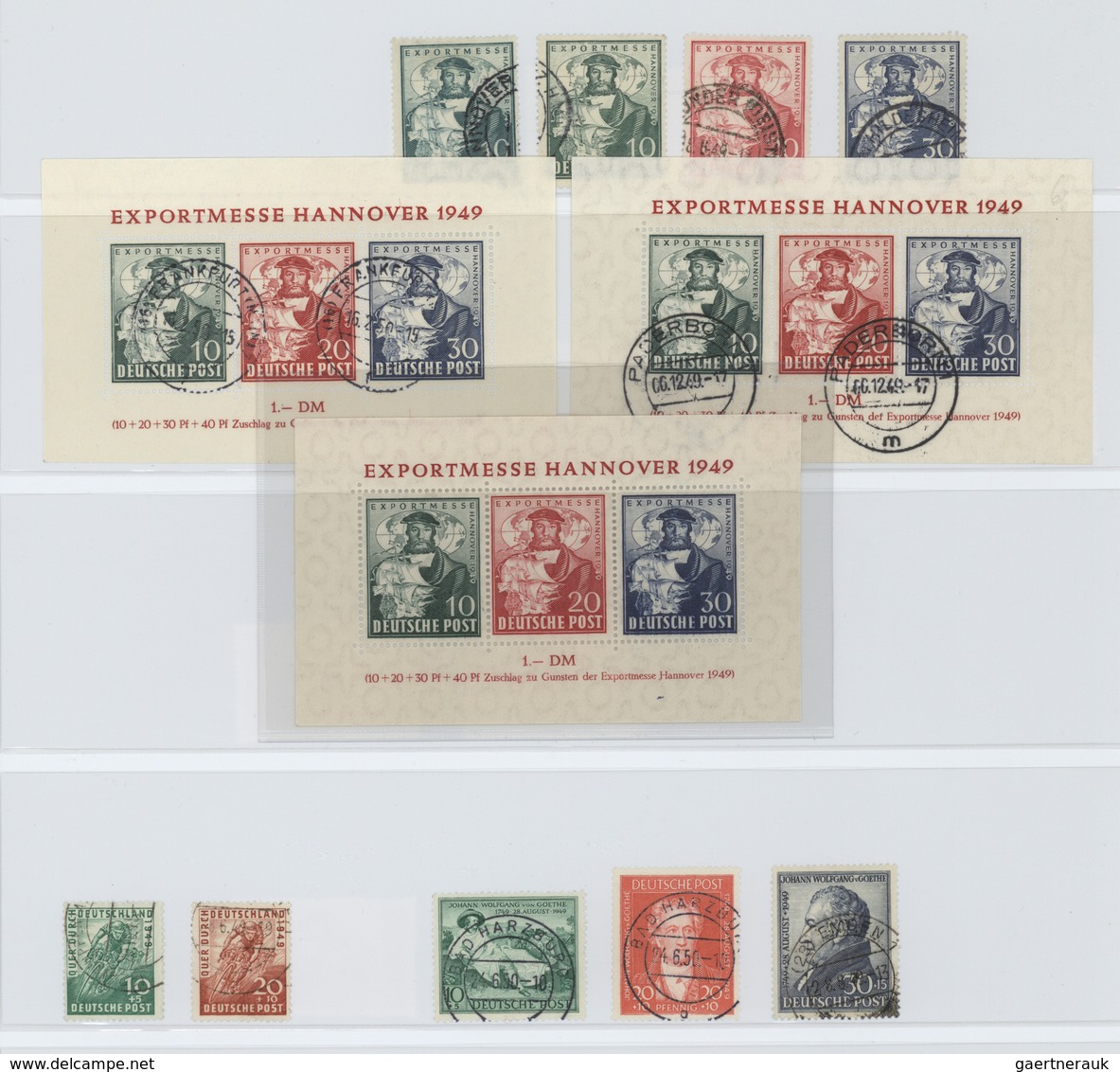 Deutschland Nach 1945: 1945/1959, Gestempelte Und Teils Auch Postfrische Sammlung Im Lindner-Ringbin - Sammlungen