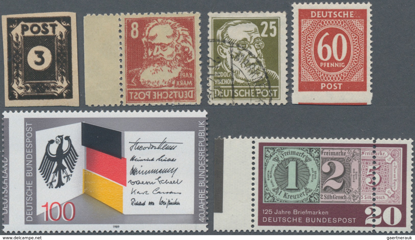 Deutschland Nach 1945: 1945/1989, Lot Von Sechs Marken: SBZ 51 Atx FDD (Befund Ströh BPP 2006), 8 Pf - Sammlungen