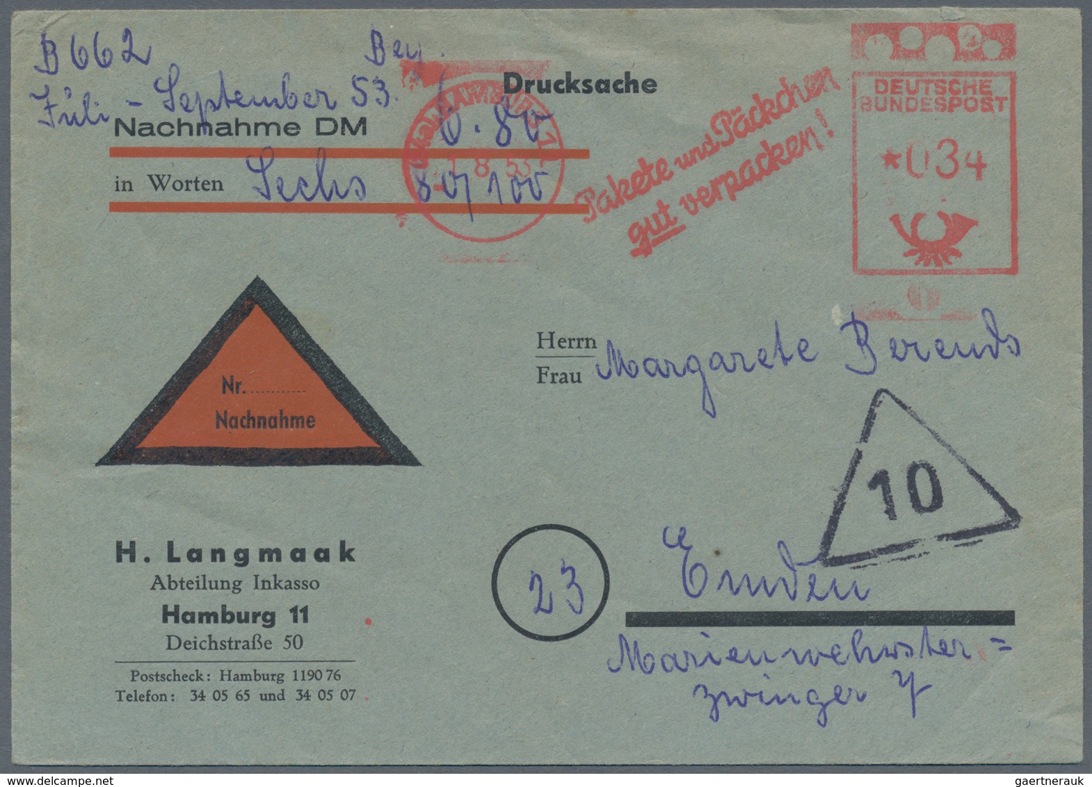 Deutschland nach 1945: 1945/2000 (ca.), FREISTEMPLER, vielseitiger Bestand von ca. 470 Belegen mit W