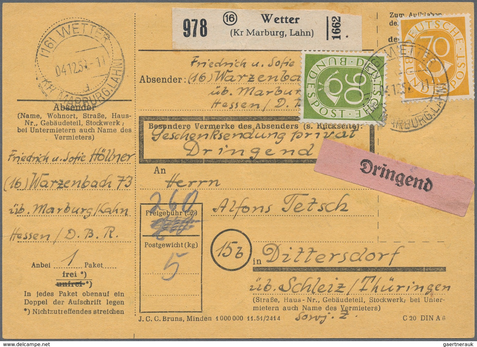Deutschland Nach 1945: 1948/1960, Bizone Bis Bund, Umfangreiche Sammlung Von über 500 Belegen Mit Za - Sammlungen