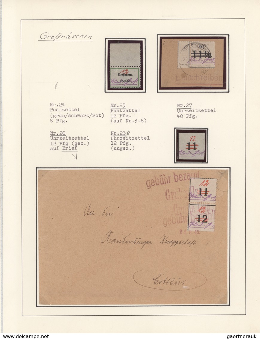 Deutsche Lokalausgaben Ab 1945: 1945, Dreibändige Spezialsammlung Mit Marken Briefstücken Und Etlich - Autres & Non Classés