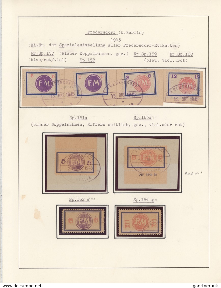 Deutsche Lokalausgaben ab 1945: 1945, dreibändige Spezialsammlung mit Marken Briefstücken und etlich