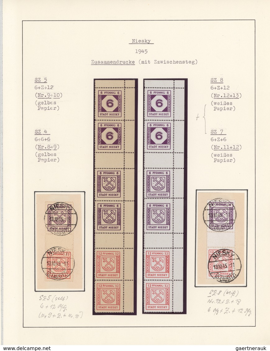 Deutsche Lokalausgaben ab 1945: 1945, dreibändige Spezialsammlung mit Marken Briefstücken und etlich