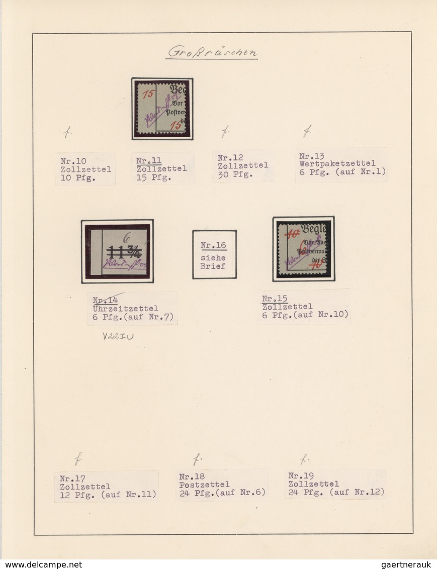 Deutsche Lokalausgaben ab 1945: 1945, dreibändige Spezialsammlung mit Marken Briefstücken und etlich