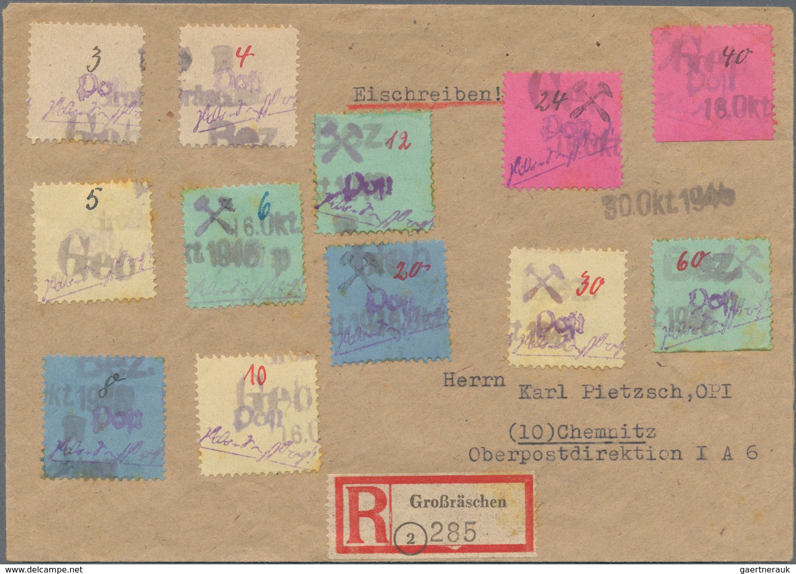 Deutsche Lokalausgaben ab 1945: 1945, kleines Lot mit 40 Briefen und Belegen, dabei einige philateli