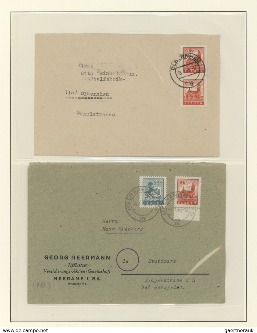 Deutsche Lokalausgaben ab 1945: 1945/1946, nette kleine Sammlung in zwei Ringbindern mit Marken und