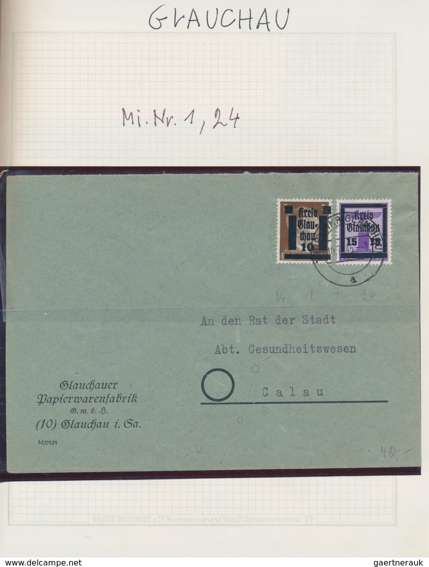 Deutsche Lokalausgaben Ab 1945: GLAUCHAU 1945, Spezialisierte Sammlung Von Ca. 96 Marken, 40 Briefen - Other & Unclassified