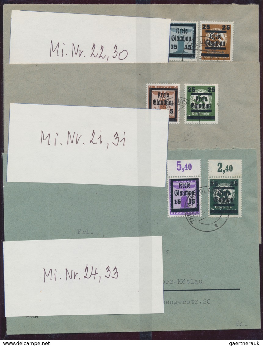 Deutsche Lokalausgaben Ab 1945: GLAUCHAU 1945, Spezialisierte Sammlung Von Ca. 96 Marken, 40 Briefen - Other & Unclassified