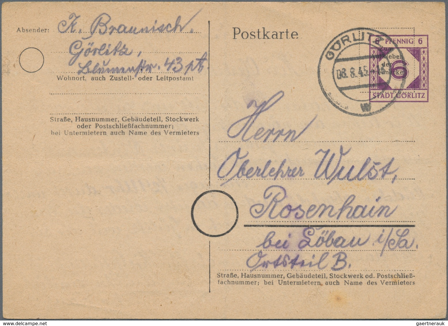 Deutsche Lokalausgaben ab 1945: GÖRLITZ: 1945/1948, Partie von zehn Bedarfs-Briefen/Karten, dabei ei