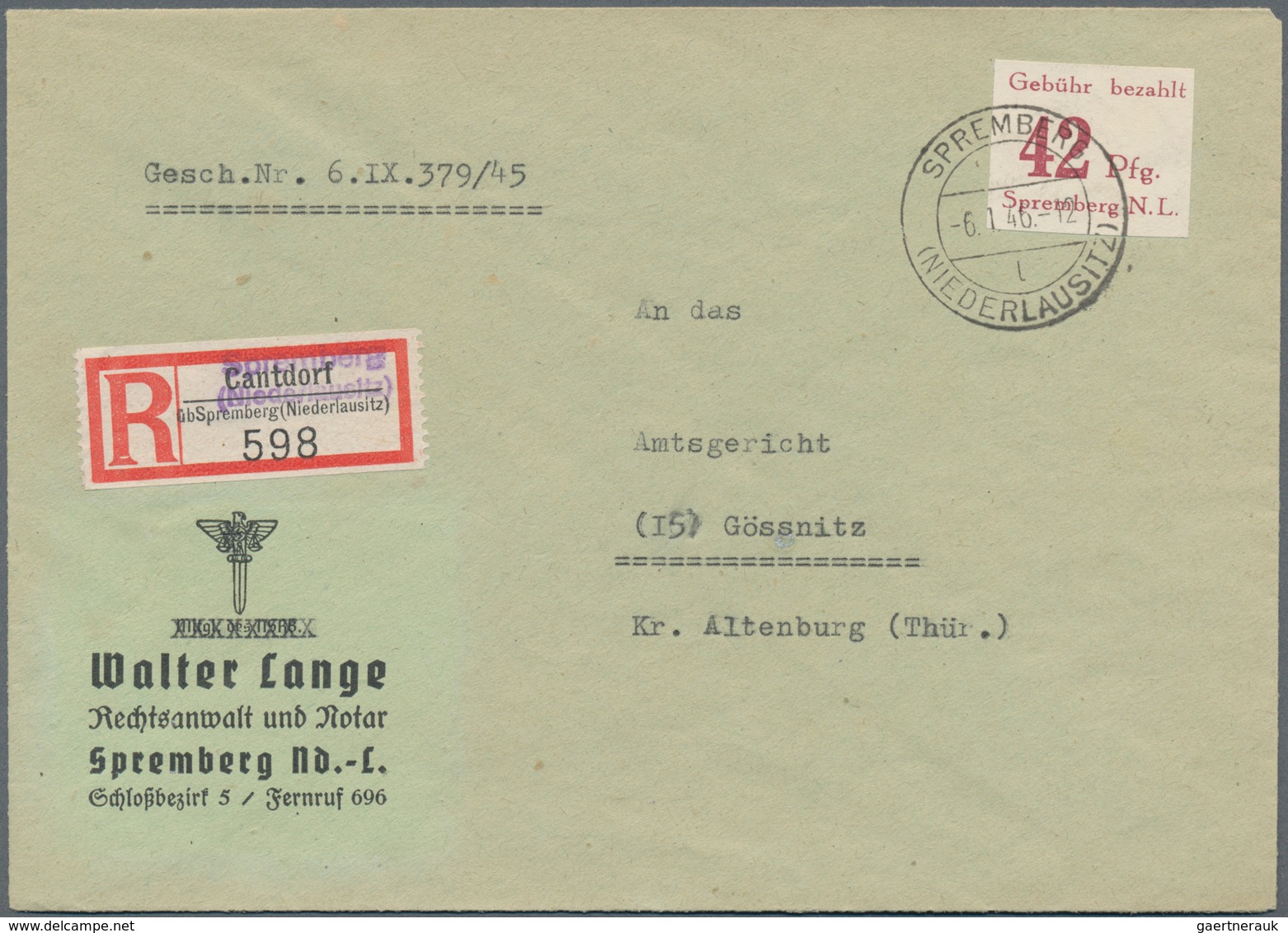 Deutsche Lokalausgaben Ab 1945: SPREMBERG: 1946, Lot Von Sechs Bedarfs-Briefen/Karten Mit Portogerec - Autres & Non Classés
