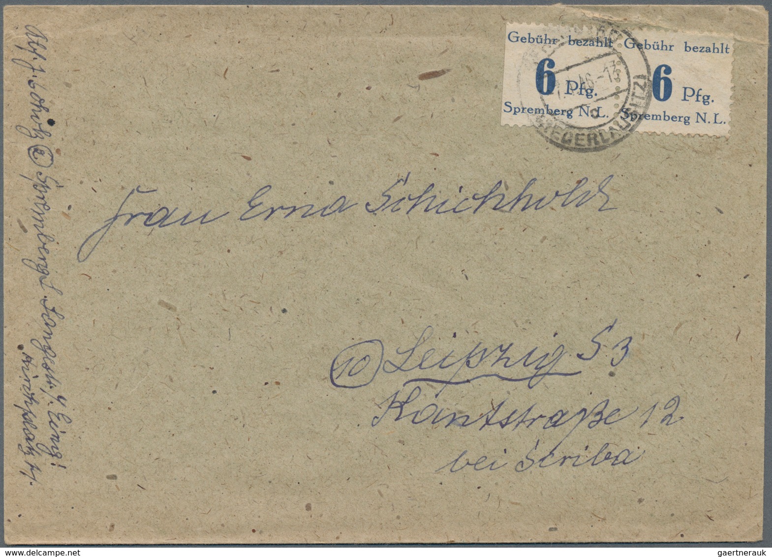 Deutsche Lokalausgaben Ab 1945: SPREMBERG: 1946, Lot Von Sechs Bedarfs-Briefen/Karten Mit Portogerec - Autres & Non Classés