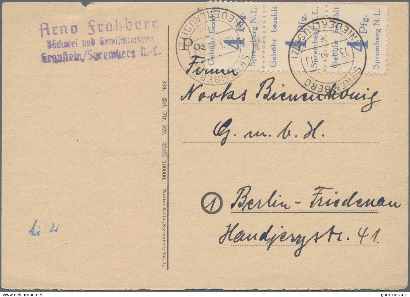 Deutsche Lokalausgaben Ab 1945: SPREMBERG: 1946, Lot Von Sechs Bedarfs-Briefen/Karten Mit Portogerec - Sonstige & Ohne Zuordnung